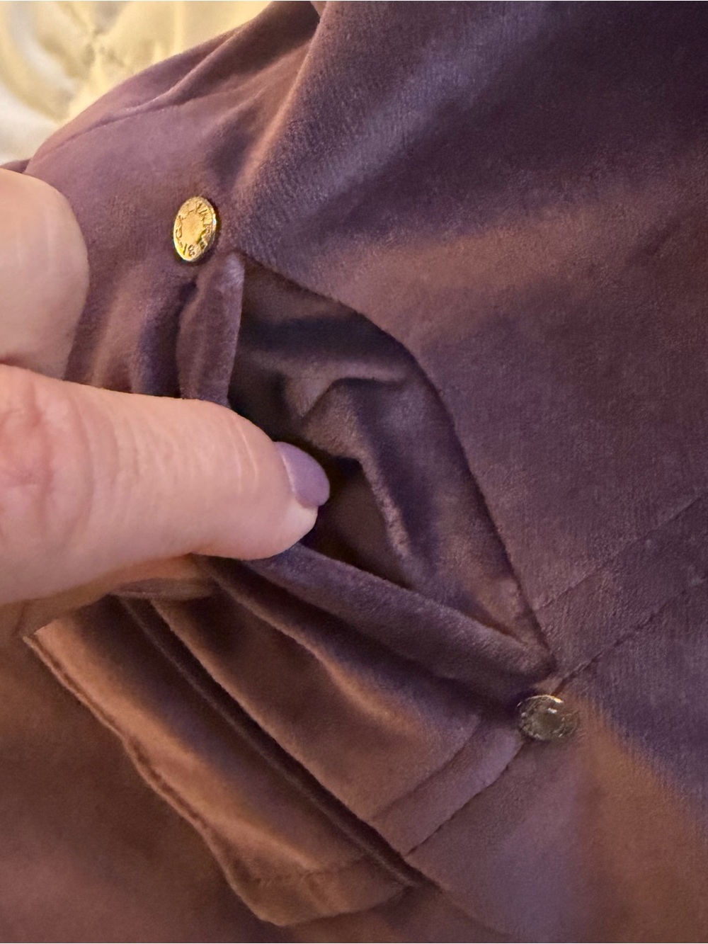 Calvaresi Women's Velvet Blazer Jacket in Plum - Picture 7 of 13